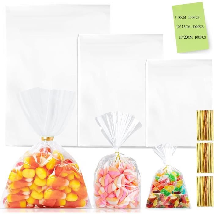 500 Sachets En Cellophane Transparents De 10,6 X 15,2 Cm Avec Fermeture Autocollante Pour
