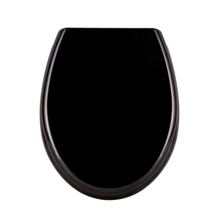 Abattant WC UISEBRT Noir Duroplast Abaissement Automatique