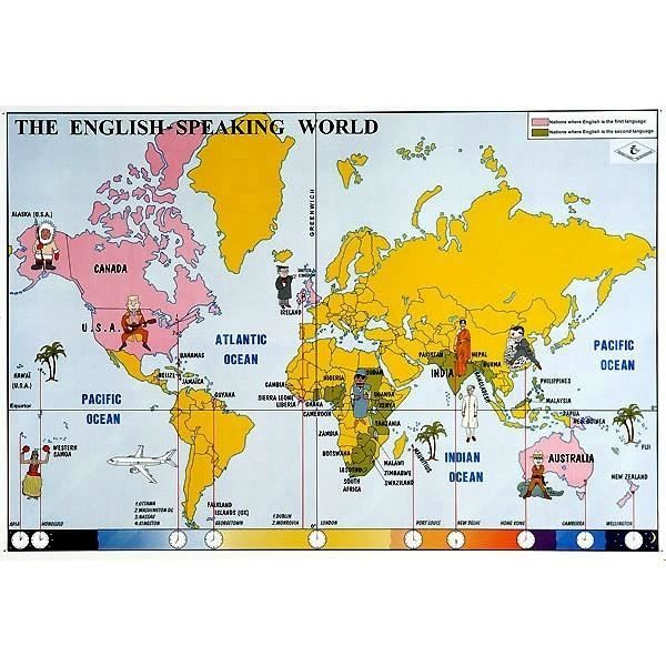 Carte Le Monde Anglophone 2 Faces Achat Vente Carte