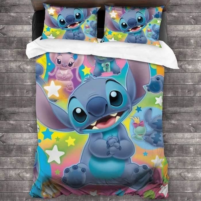 Parure De Lit Disney Lilo & Stitch BrandMac | Housse Couette 100x135 Cm + Taie 40x60 Cm, 100% Coton - Pour Lit Bébé
