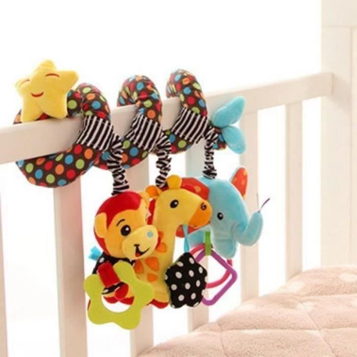 Jouet Spirale Pour Poussette Et Lit Bébé - Hochet Peluche Multicolore 28x25 Cm