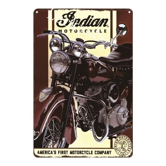 Plaque Publicitaire Décorative Métal Vintage - 30x20 Cm - Multicolore