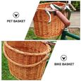 1pc Basket Panier Vélo Rattan Tissé Pu PU à vélo pour panier de transport - sac de transport transport - deplacement - promenade-1
