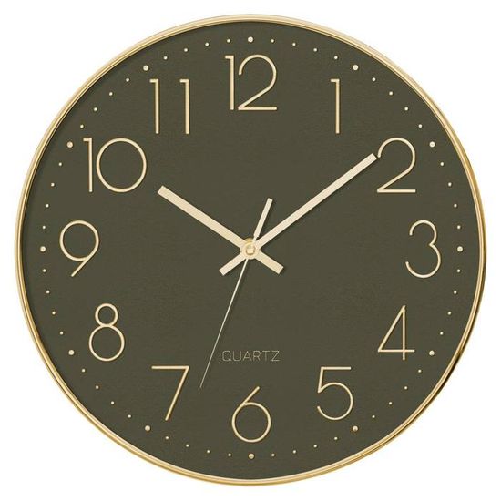 Horloge Murale Design Laure – 50cm, Dorée, Ronde, Verre, Paris Prix