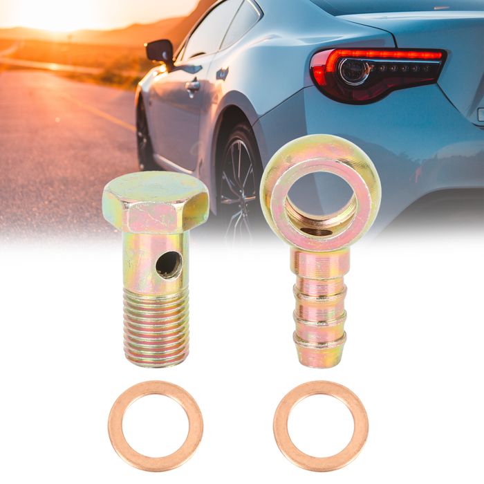 Kit Raccords Banjo 12mm En Bronze Pour Moto - Boulons, Rondelles, Tuyau - Neuf (universel)