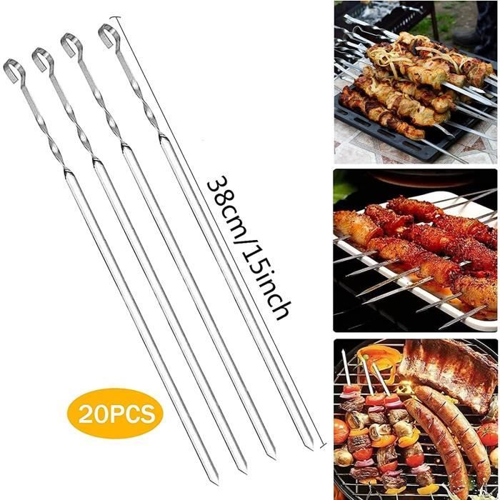 YIDOMDE 8 Pièces Brochettes pour Barbecue Inox, Pique a brochette