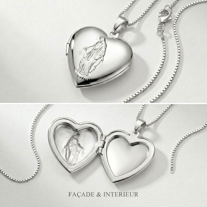Collier Coeur En Argent 925 - Pendentif Zircon - Chaîne 45 Cm + Rallonge 3 Cm - Couleur Or Rose Ou Argent - Cadeau Romantique - 11