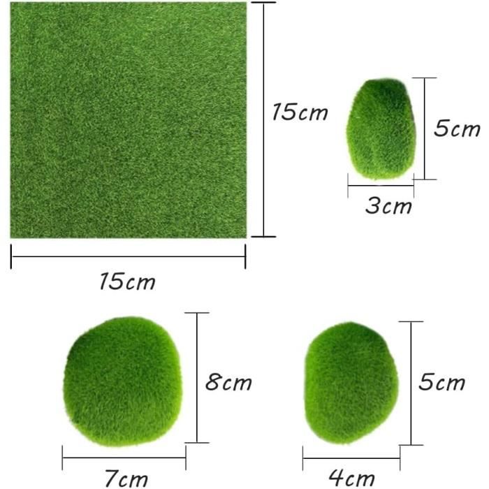 6 Pièces Faux Gazon Artificiel 15 × 15cm Fausse Pelouse Synthetique Exterieur Mini Herbe Pelouse