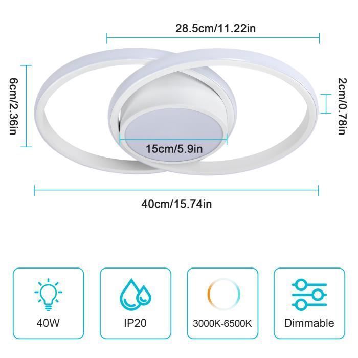 Comely Ronde LED-plafondkroonluchter 40CM, 40W 4500LM