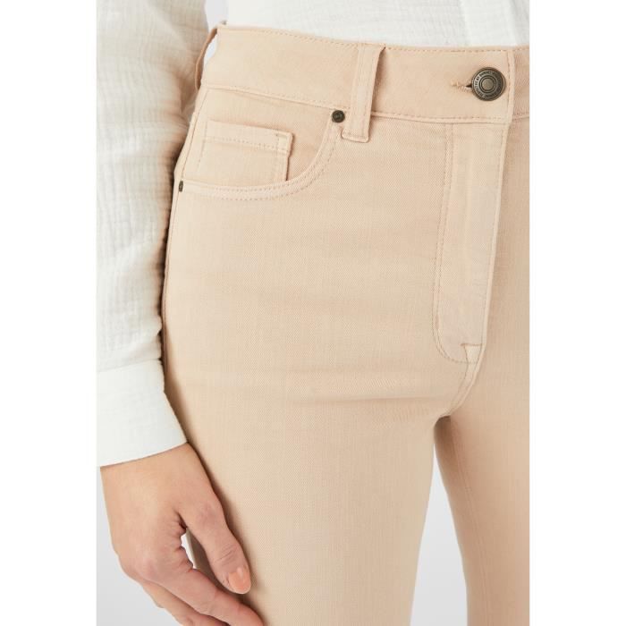 Jean Damart Slim taille haute Perfect Fit by Damart Beige Poudre Beige poudre Cdiscount Pret a Porter
