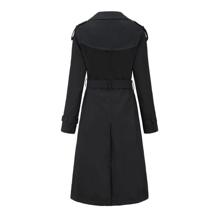 Veste Trench Femme Ancienne Marine / Taupe - Taille XS, 100% Coton, Double Boutonnage, Occasion