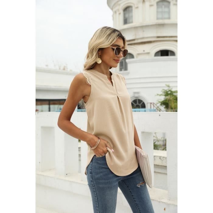Chemisier femme sans manche avec col outlet