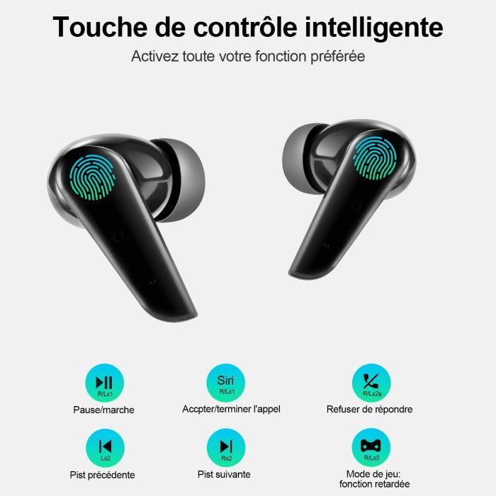 Écouteur Bluetooth Mono - Léger, étanche IPX4, 20h Autonomie, Pour Appels