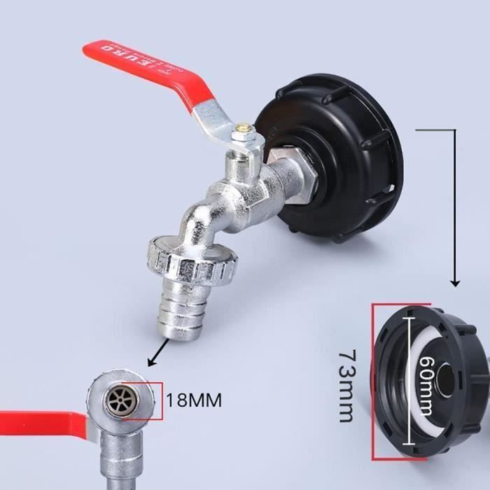 Robinet De Vidange IBC 3/4" - Alliage Pour Réservoir 1000L Eau De Pluie