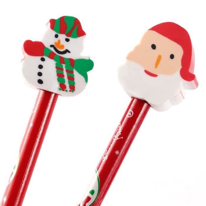 Ciieeo 6 Pièces Gomme à Crayons De Noël Cadeaux D'école De Noël Stylos Père  Noël Crayon Avec Gomme Crayons De Sapin De Noël Cadeau De Fête De Noël