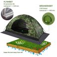 sunbuy-Tente Dôme de Randonnée Ultra Légère 1 personne 4 Saison pour Camping Trekking D’extérieur 200 x 100 x 100 cm-2