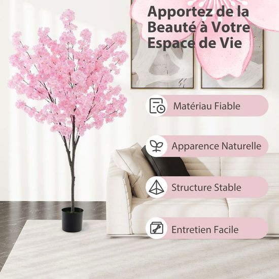 COSTWAY Lot de 2 Plantes Artificielles 90CM avec Pot Décoration en