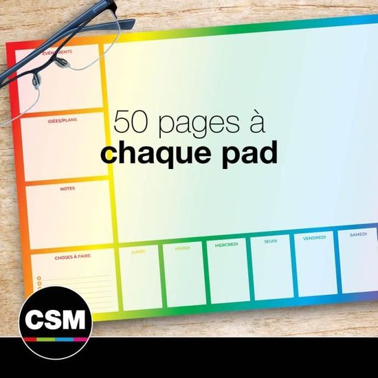 smile) Sous-main hebdomadaire A3 en papier – Tapis de bureau avec liste de  choses à faire, calendrier hebdomadaire avec motivation - Cdiscount  Beaux-Arts et Loisirs créatifs