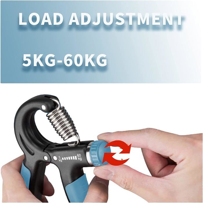 Hand Grip Musculation Avant-Bras | Résistance Réglable 5-100kg | Compteur Intégré | Orange/Rouge/Gris