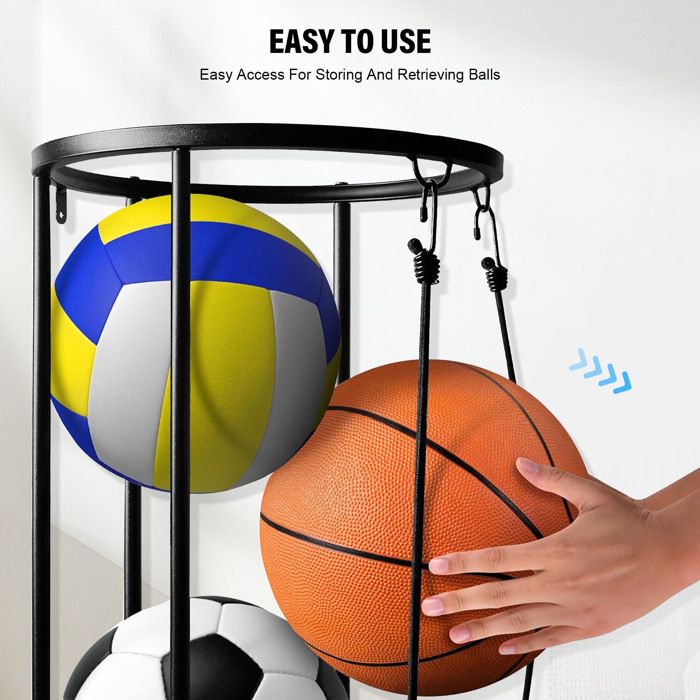 Étagère de rangement à 4 niveaux pour ballons, garage, sport, intérieur