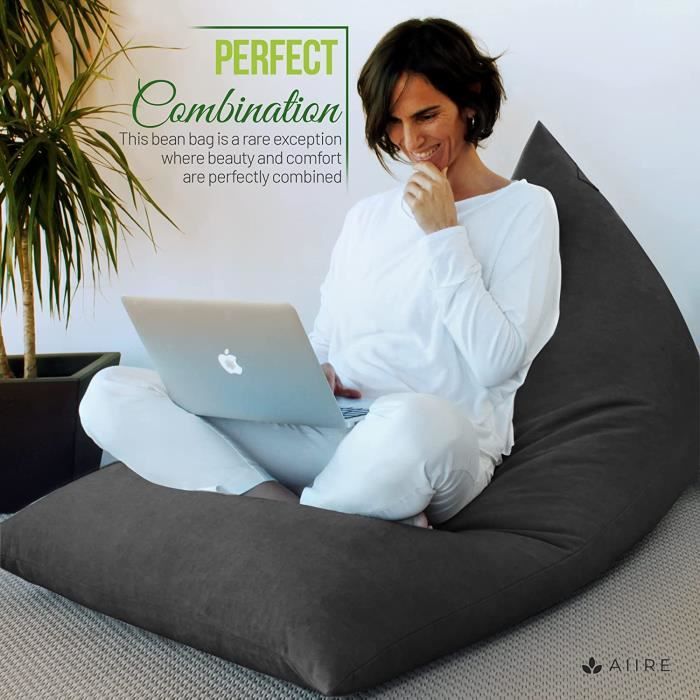 DreamNest Karl Housse Pouf Géant Goutte D’Eau 100-122 Cm – Simili Cuir Premium Sans Remplissage, Ultra-Confort Salon Gaming