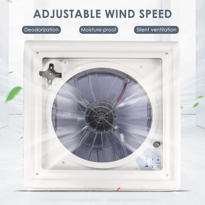 Ventilateur d'Extraction de Toit de Véhicule Récréatif DC12V Silencieux Alimenté par Énergie Solaire pour Camping-Cars Caravanes Bateaux Yachts Ventilateur d'Extraction de Toit de Véhicule Récréatif DC12V Silencieux Alimenté par Énergie Solaire pour Camping-Cars Caravanes Bateaux Yachts