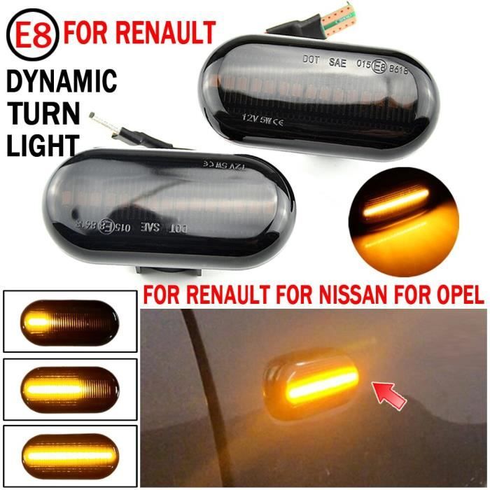 Clignotants LED Dynamiques Latéraux – Mégane 2, Scenic 2, Espace 4… – Crystal