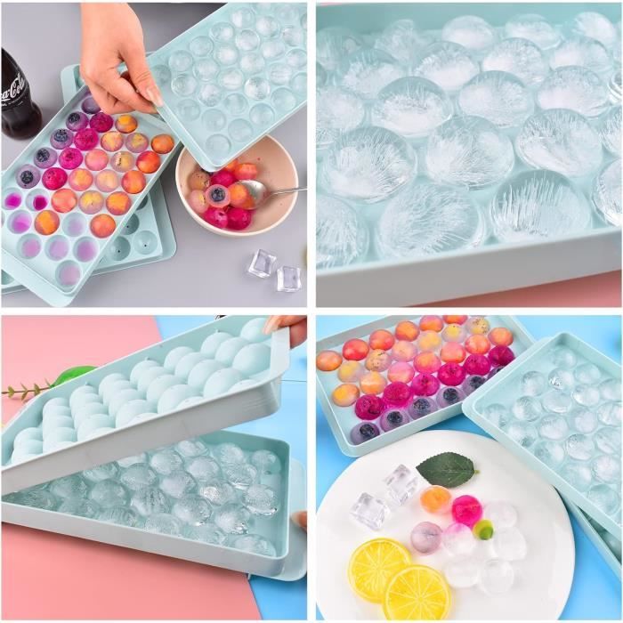 Bac à Glaçons Géants 6 Cm Avec Couvercle - 2 Moules En Silicone Sans BPA, Glaçons De 140 Ml Pour Cocktails