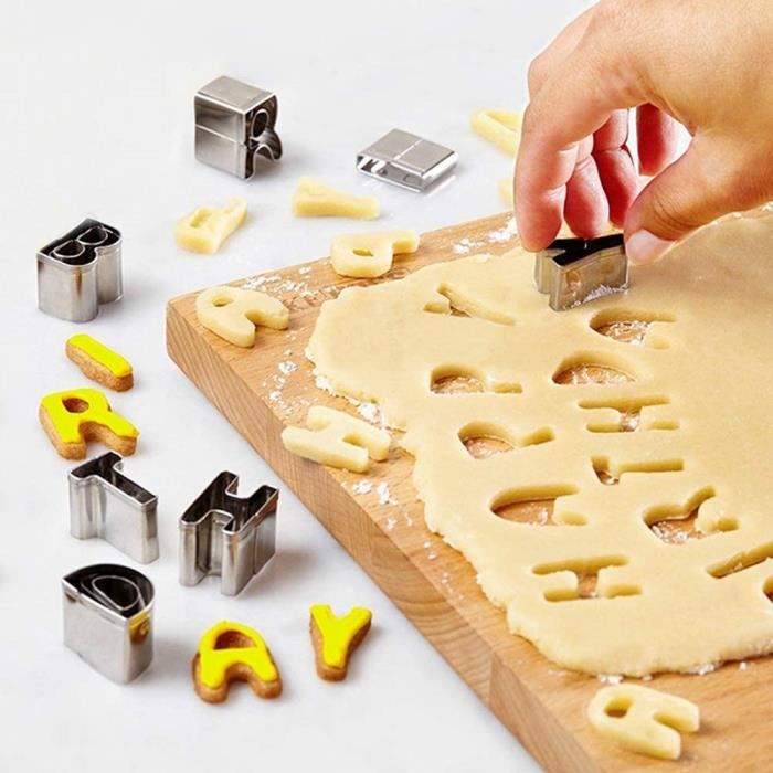 Wweixi 40 pièces lettre Alphabet numéro Fondant gâteau emporte-pièce lettre  alphabet moule casserole moule Biscuit moule sucre forme fabricant