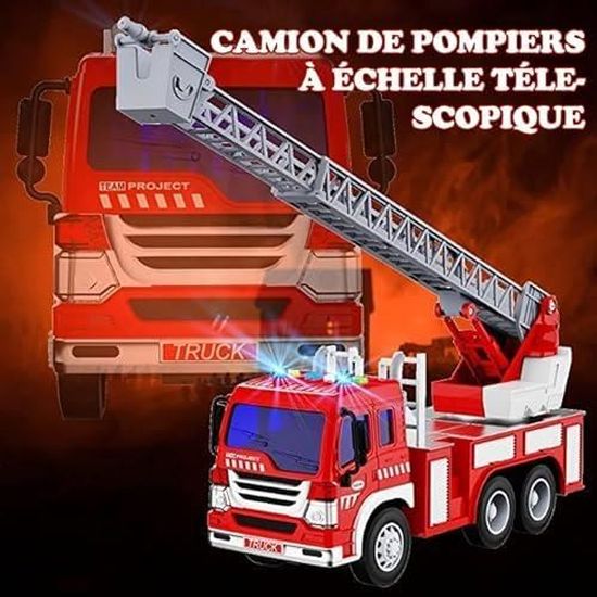 Grand camion de pompier avec grande échelle – bon état - Jeux & Jouets