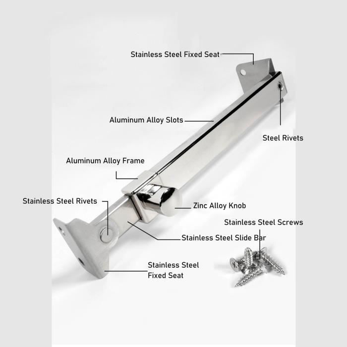 Charnière De Porte En Alliage De Zinc – Blanc, 7 Vis, Sécurité, Pour Balcon
