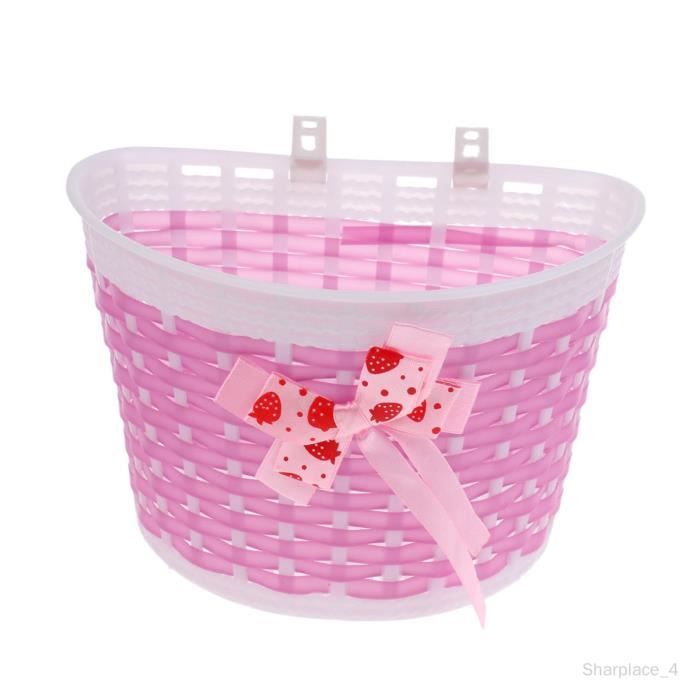 Panier Avant De Vélo Pour Enfants En Plastique Creux - Amovible, Grande Capacité 33,5x23x25 Cm - Pour Vélo, Tricycle, Scooter
