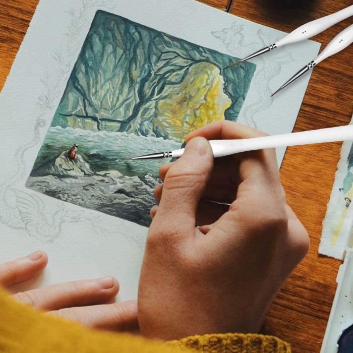 Lot De 30 Micro-pinceaux De Peinture Avec 3 Tailles #0#00#00