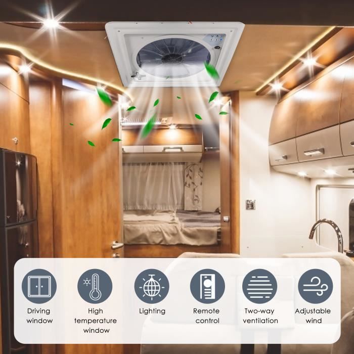 Brolteja Ventilateur De Toit Pour Camping-Car - Ventilation Réversible Puissante Et Silencieuse - Idéal VR, Fourgon, Caravane
