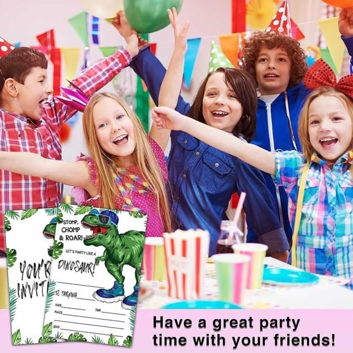 42 Pcs Sac Cadeau Anniversaire Enfant, Sachet Bonbons Anniversaire Dinosaure avec Autocollants