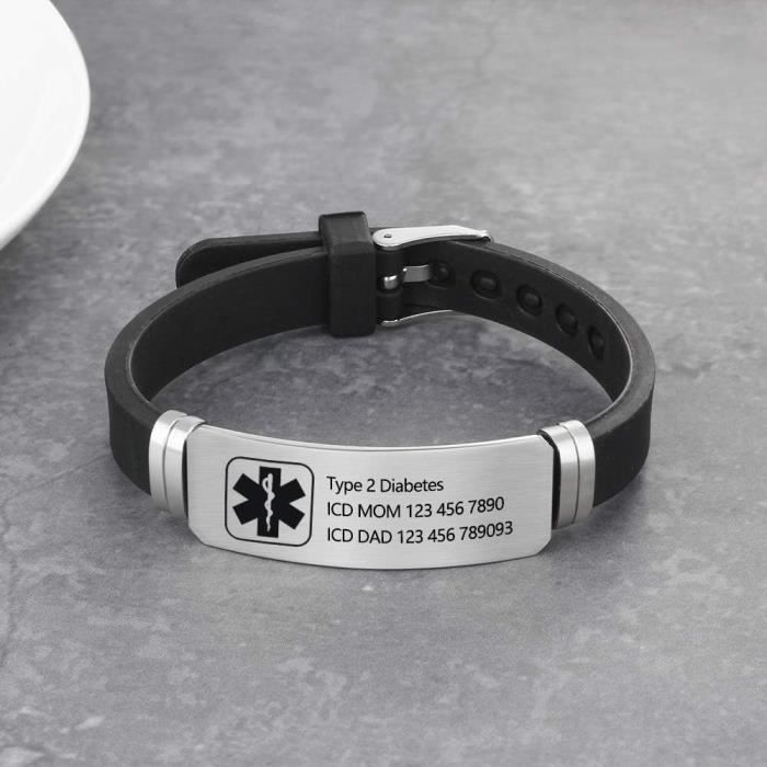 FCB Bracelet officiel réglable en silicone et acier inoxydable au