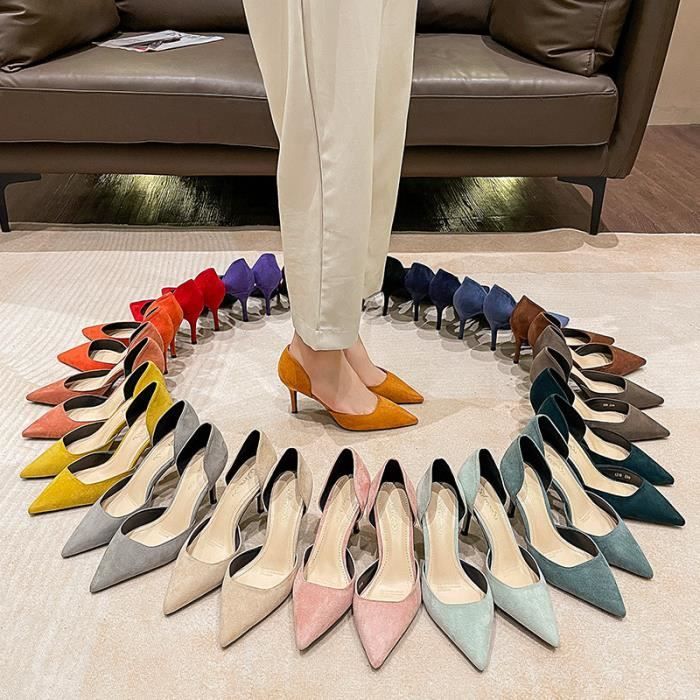 Escarpins Femme Talons Aiguilles Marron Bout Pointu