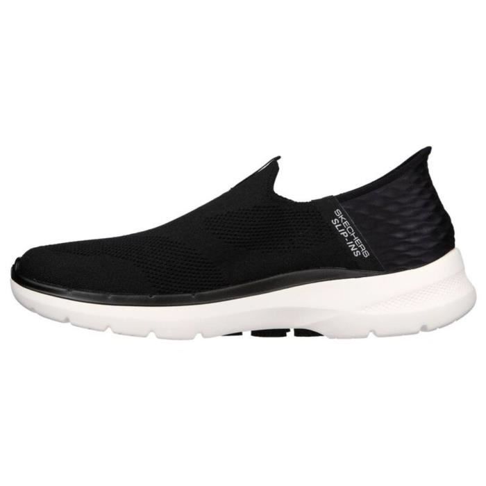 SKECHERS GO WALK 6 EASY ON BLK SNEAKERS HOMME Blanc multi