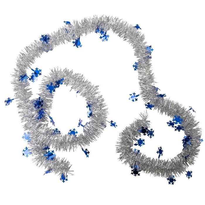 Guirlande Scintillante Noël - 5 Pièces De 2m, Bleu Argenté, Pour Sapin, Déco Murale Ou Fête - 3