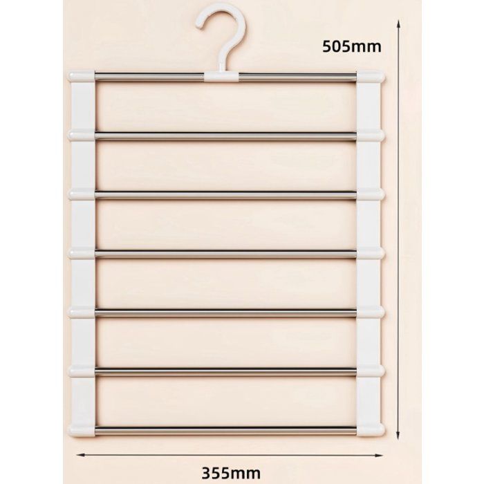 Cintre Pantalon 5 En 1 Gain De Place – Lot De 2 – Multifonction Antidérapant Pour Jeans, Jupes, Écharpes & Serviettes