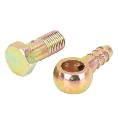 VekAuto Kit De Boulons Double Banjo, Filetage Métrique M12x1.5, Longueur 48mm, Adaptateur Universel En Métal Durable De Couleur Bronze Avec Rondelle Et Entretoise