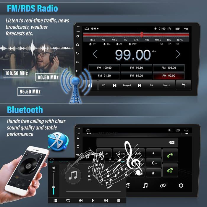 Autoradio Android 14 Pour VW Sharan (2010-2022) - Écran Tactile 9", 4+64 Go, Carplay/Android Auto, Caméra De Recul
