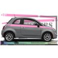 Fiat 500  - ROSE -kit Bandes latérales  Damier   - Tuning Sticker Autocollant Graphic Decals-0