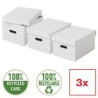 Boîtes de rangement - ESSELTE - Format M - Lot de 3 - Carton recyclé - Blanc