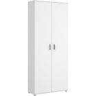PEGANE Armoire de rangement 2 portes coloris blanc - Longueur 78 x Profondeur 35 x Hauteur 190 cm
