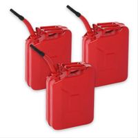 Jerrican boîtes métalliques - Lot de 3 - Capacité 20L - 46.5 x 35.5 x 16cm - En fer - Rouge