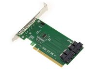 Carte contrôleur PCIe x16 pour 4 SSD U.2 NVMe (U2 68Pin SFF-8639) avec quatre ports SFF-8643. Mode Bifurcation Uniquement.