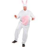Déguisement Lapin Blanc Adulte PtitClown - Costume une pièce avec capuche et oreilles - Blanc