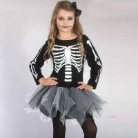Déguisement enfant robe tutu squelette - NO NAME - Squelette - Fille - Noir - Polyester