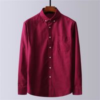 Chemise-chemisette,Chemise classique à manches longues pour hommes,chemises d'affaires décontractées,marque masculine- Rouge[C7997]